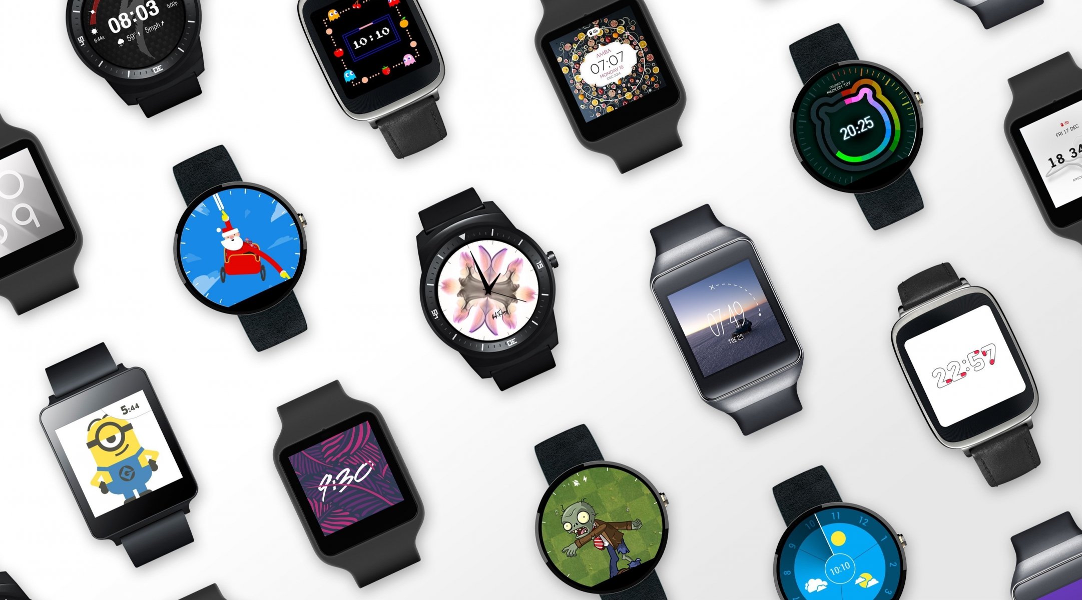 android wear smart watch android santa minion style cyclops cat neko flower hana high technology technology firmware support zombie times digital analog sun nouvelle minutes google sugoi subarashii santa clau