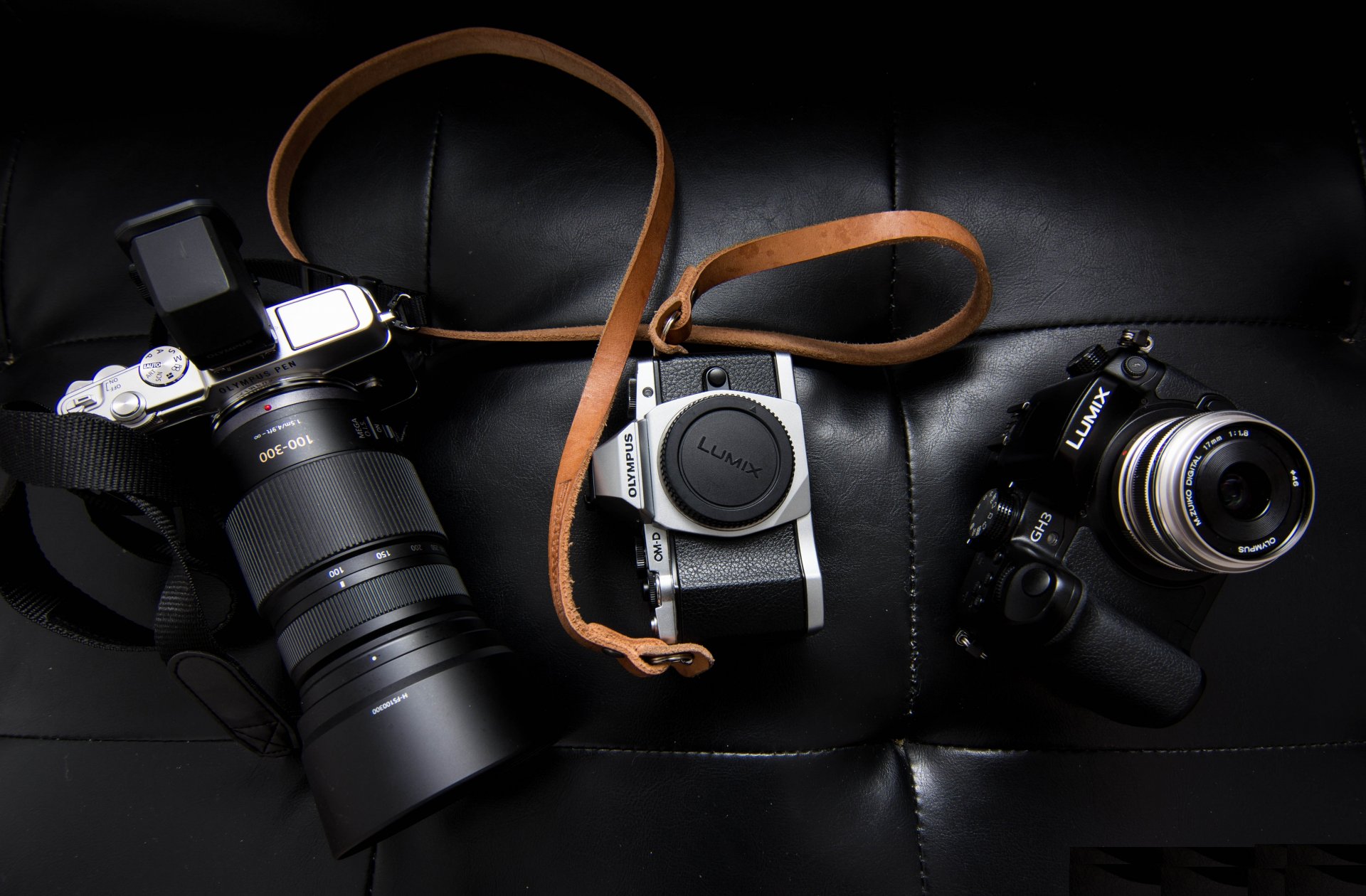 macchina fotografica lumix olympus cuoio cintura