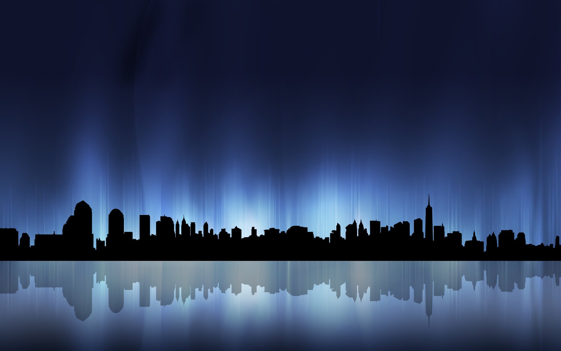 ombra della metropoli acqua riflessione città notte edifici cielo notturno luci della città