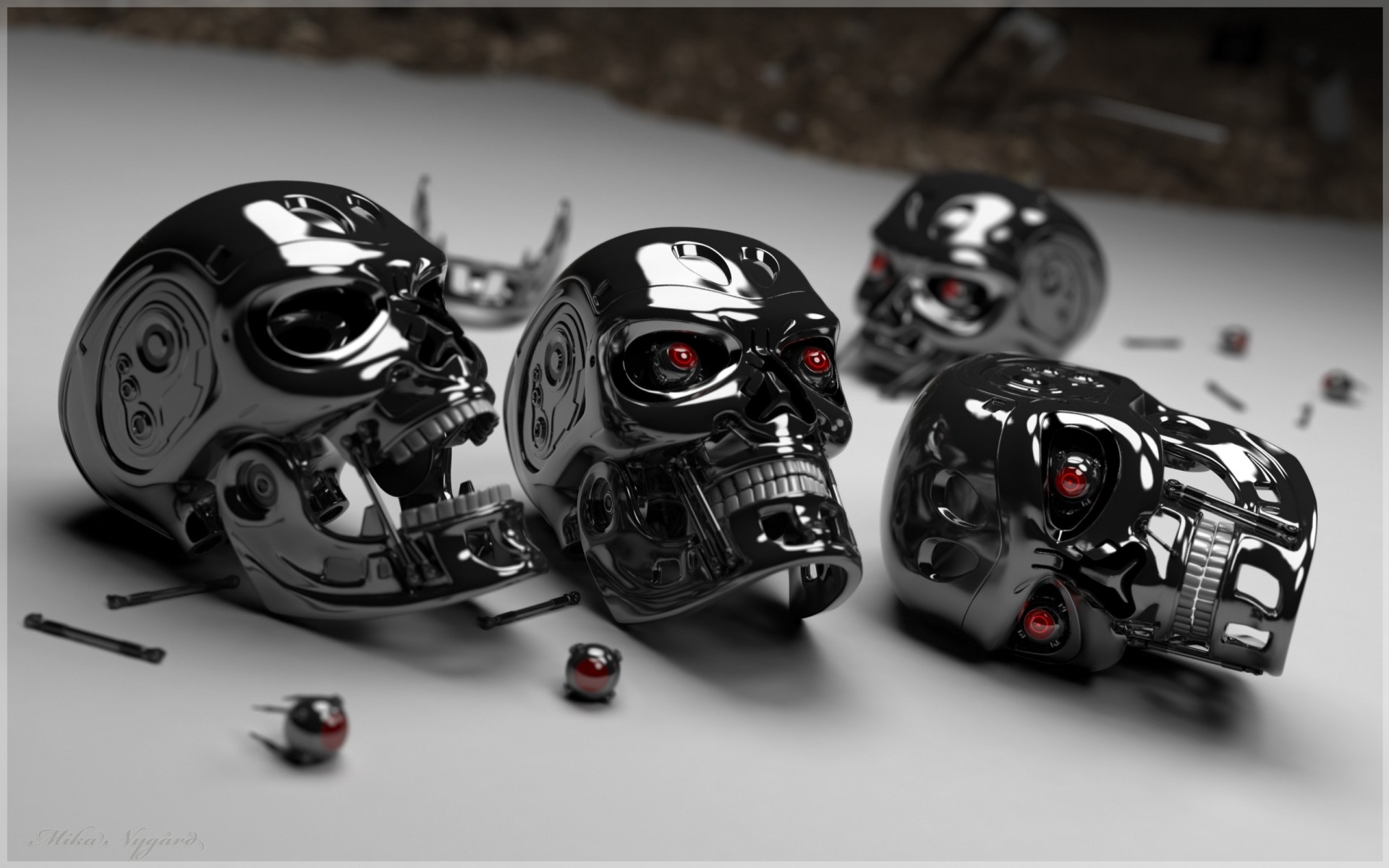 czaszka terminator głowa oczy