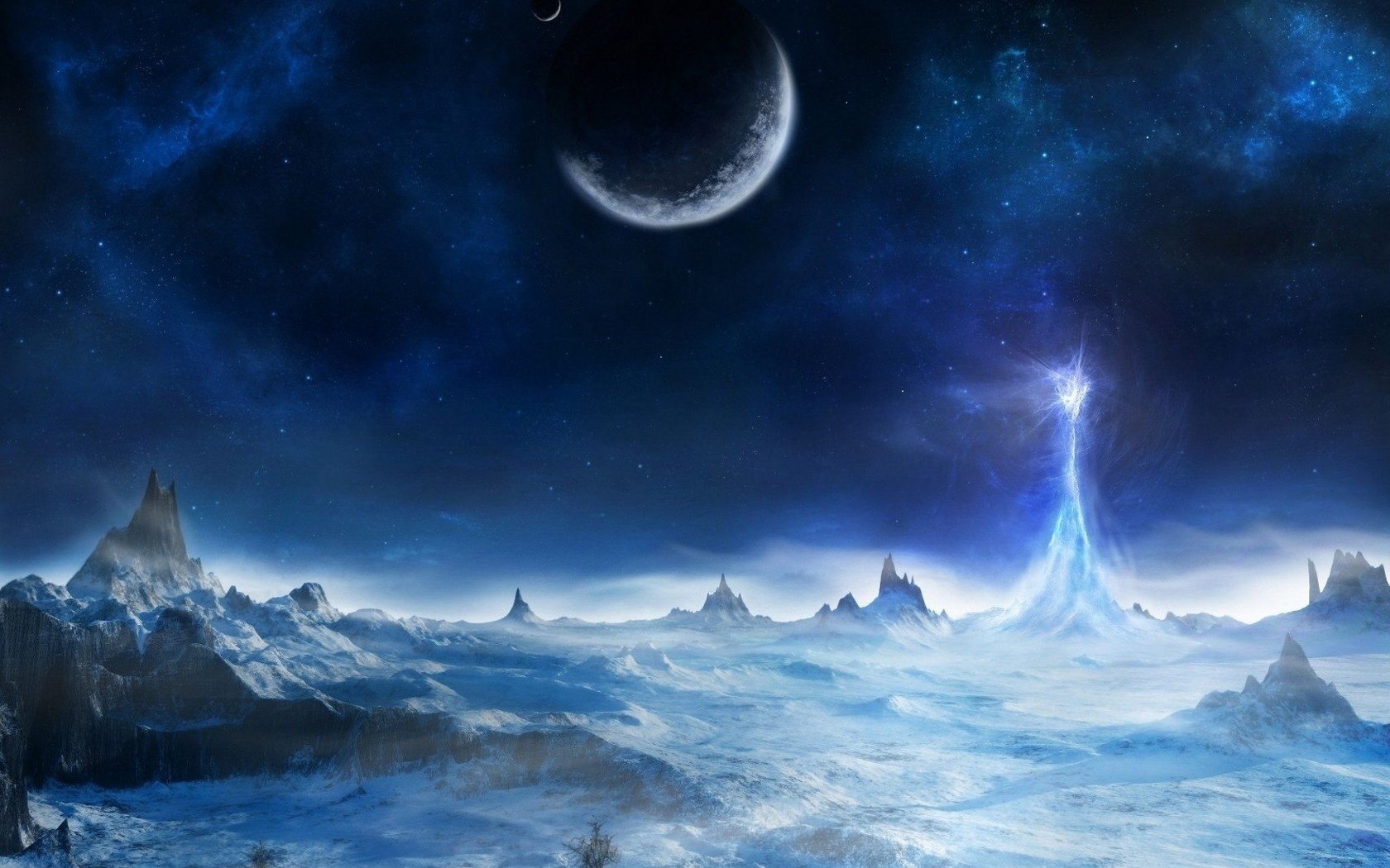 blitz berge sternenhimmel nacht planeten oberfläche