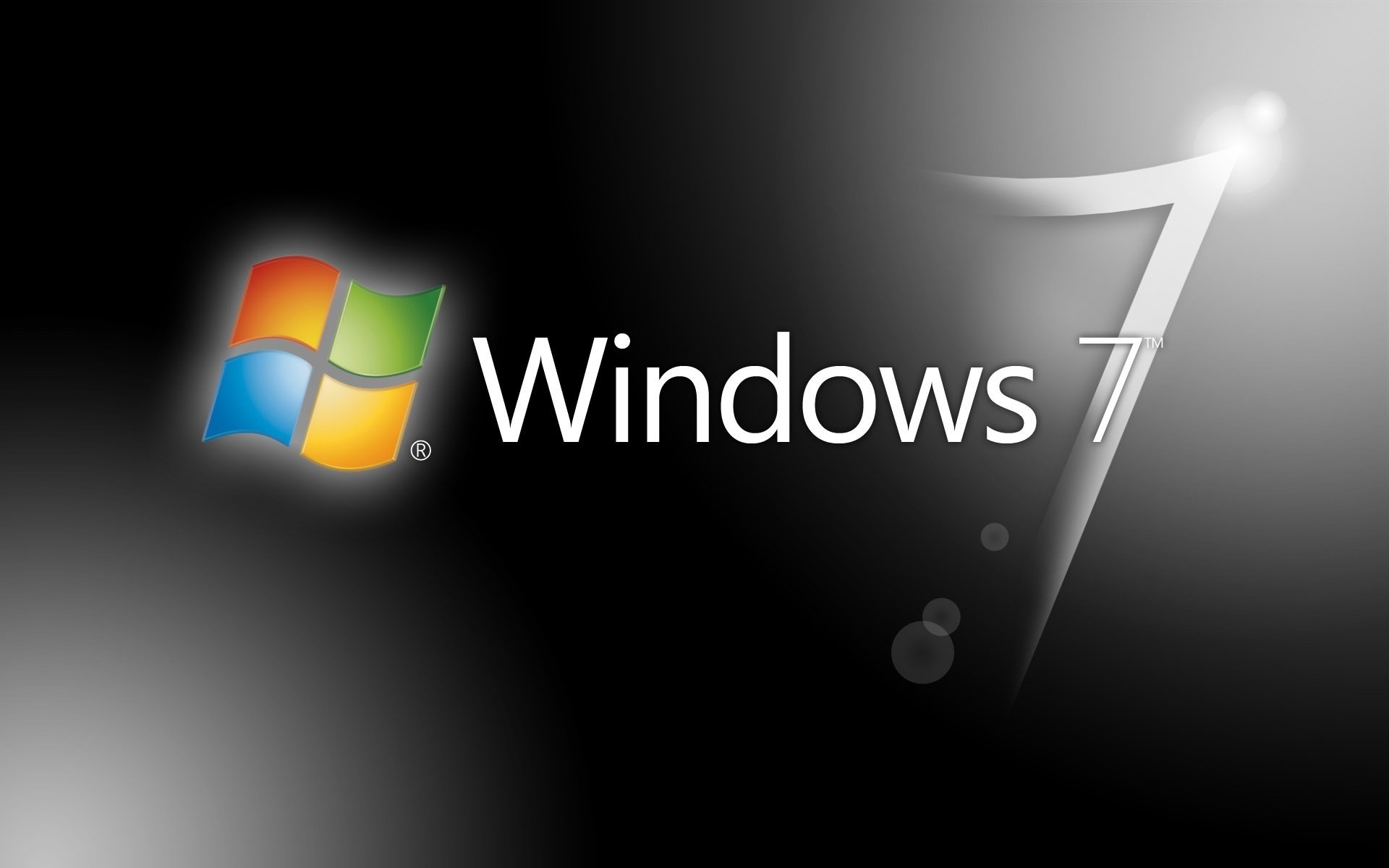 черный экран серый фон windows 7 эмблемы логотипы