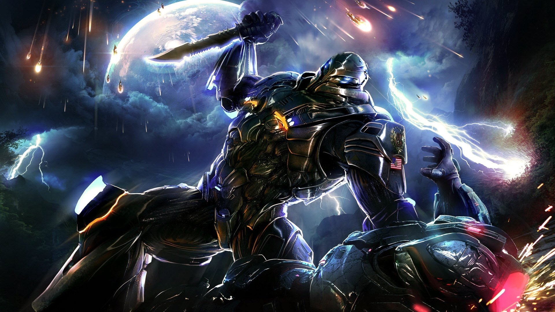 armatura metallica guerriero della notte fulmine