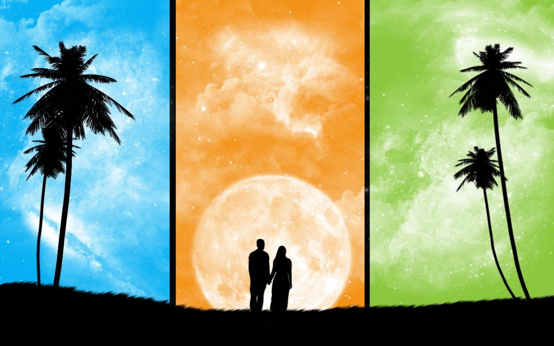 tres épocas del año sombras de los amantes luna romance ternura pasión sentimientos amor cita reunión amantes pareja dibujos anime