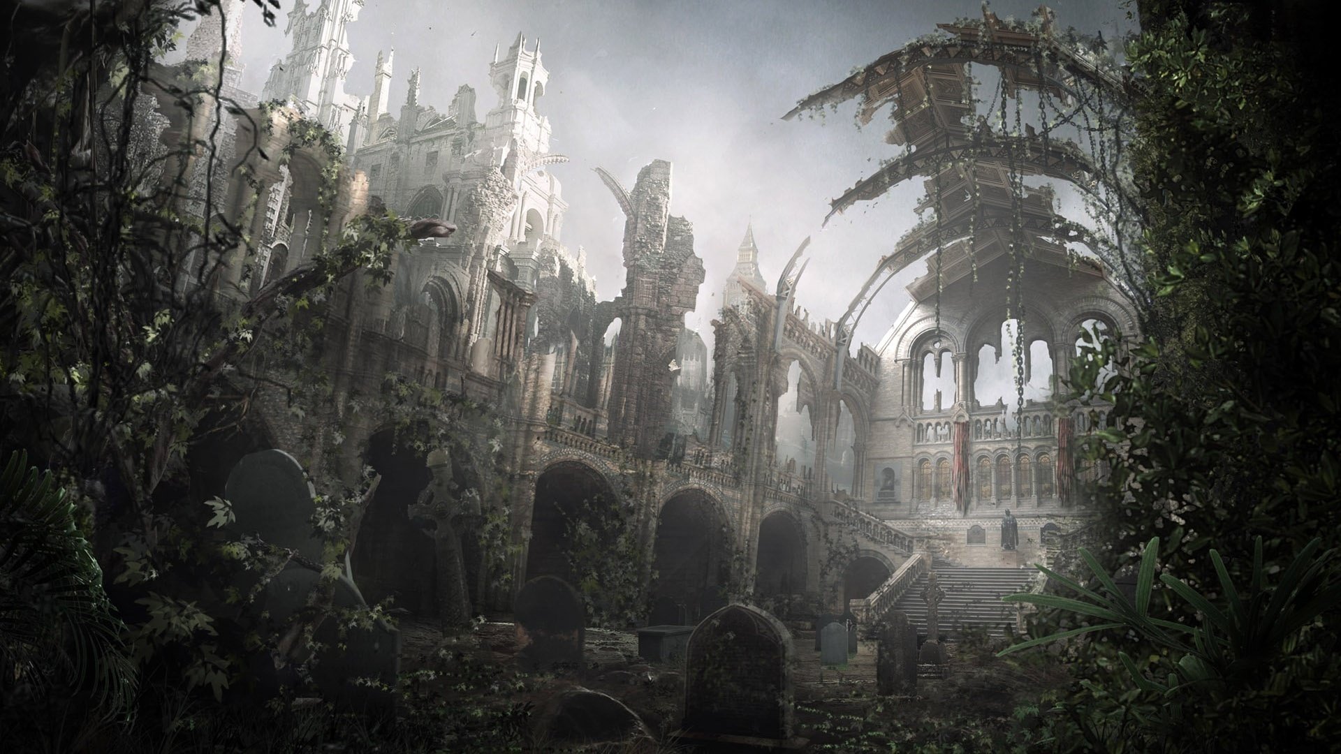 edificios ruinas gris