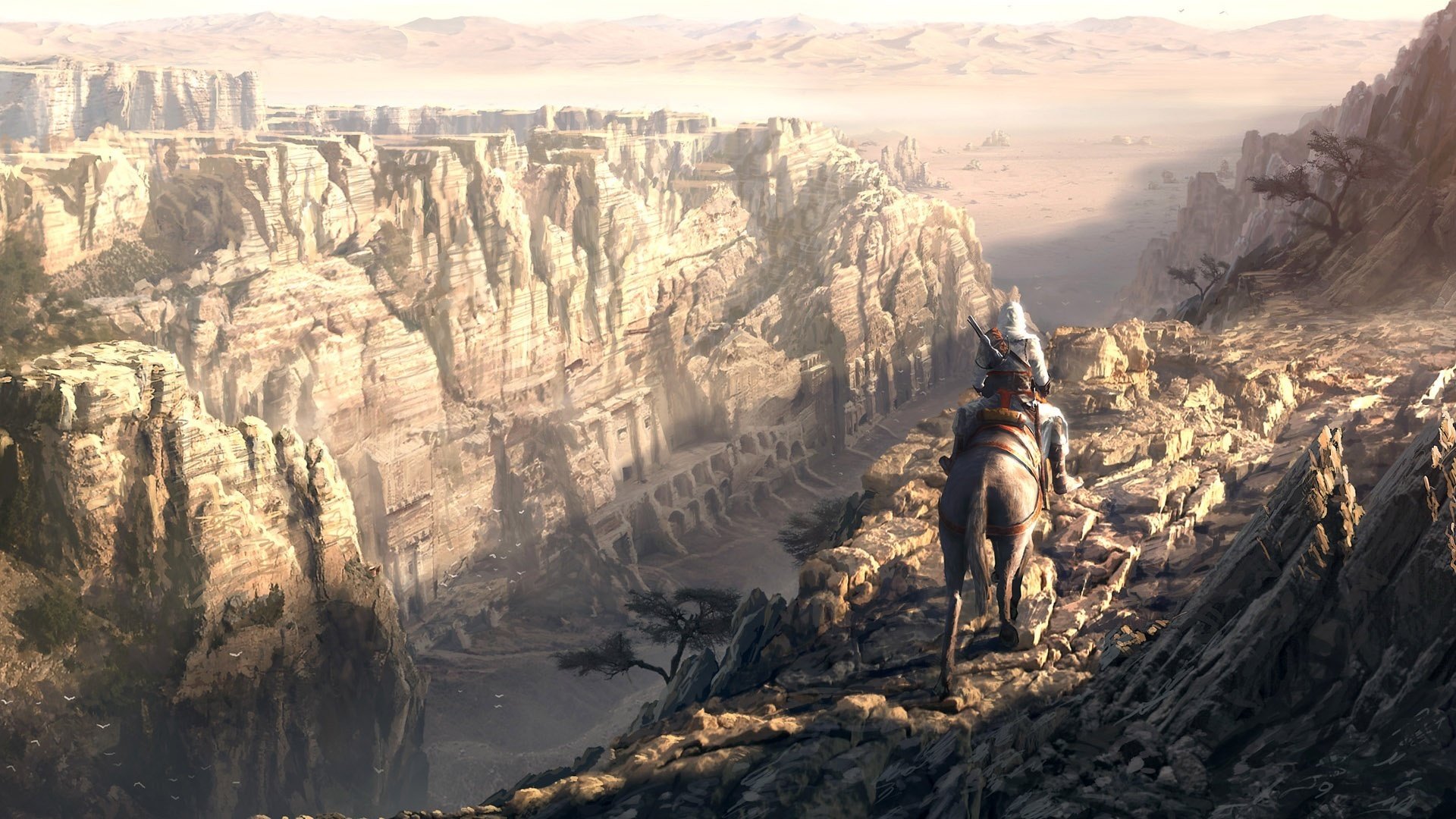 montagnes chevalier à cheval rivière assassin cheval assassin montagnes paysage