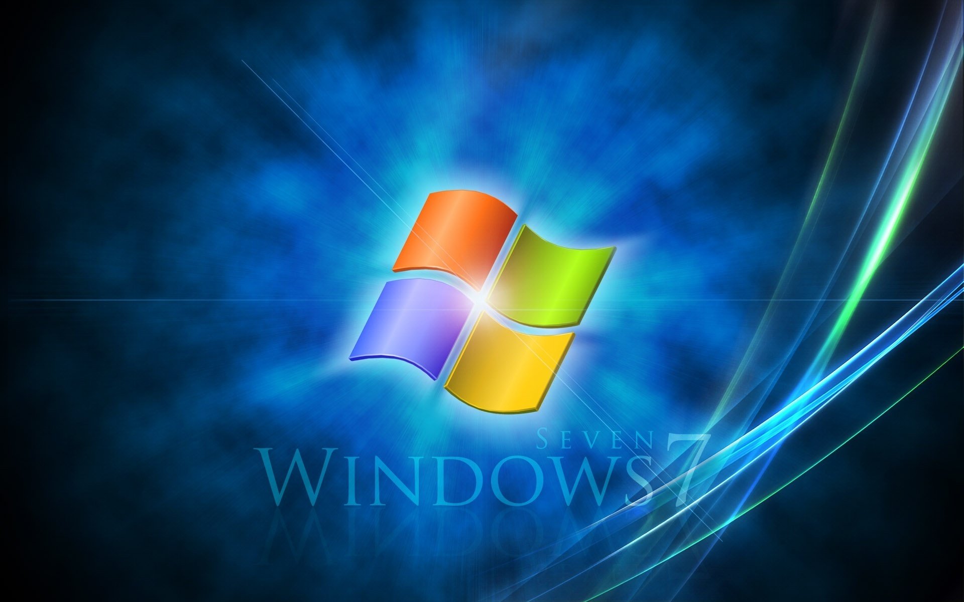 blue glow microsoft windows 7 emblems logo