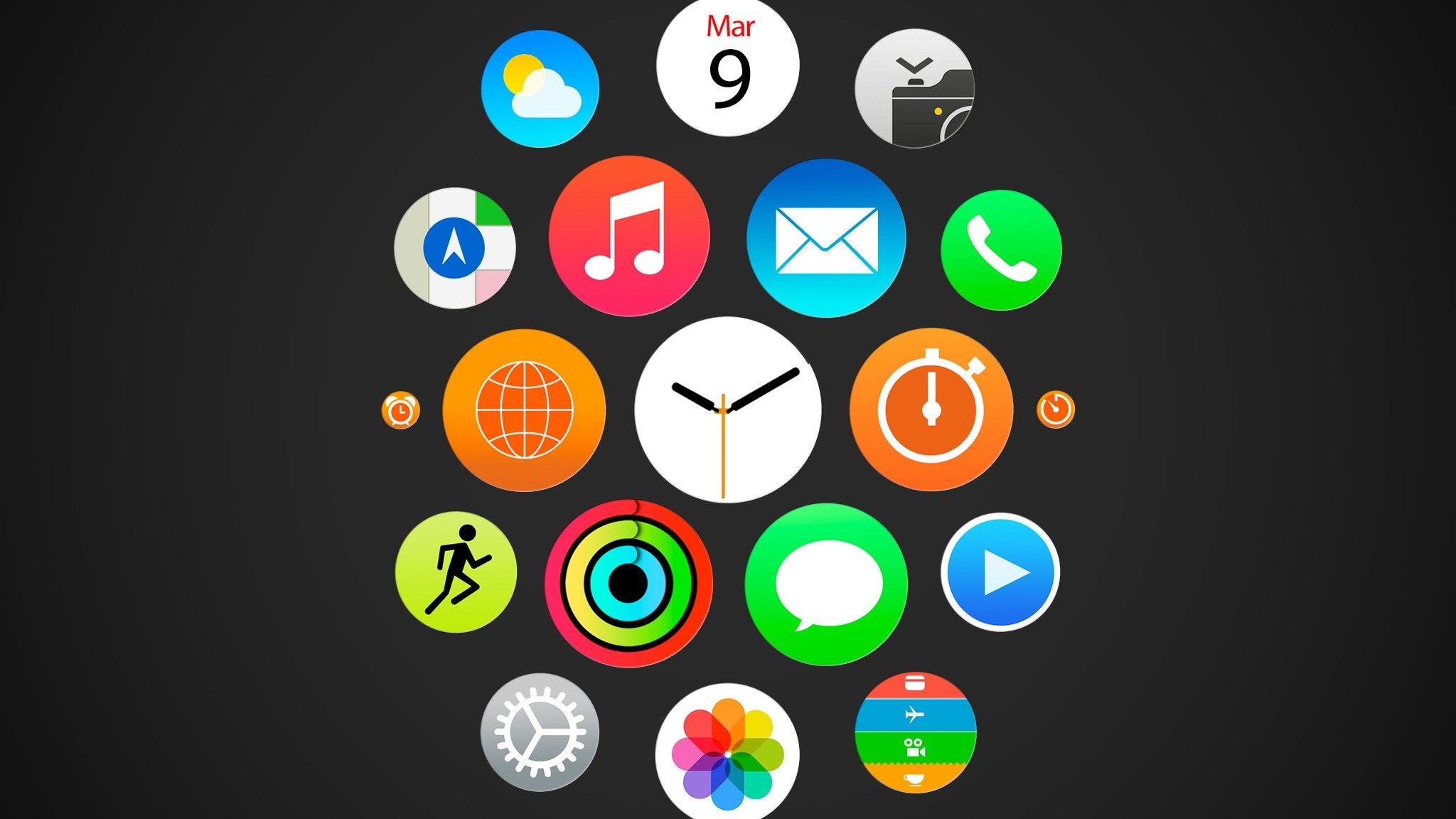 apple watch clock apple menu color icon