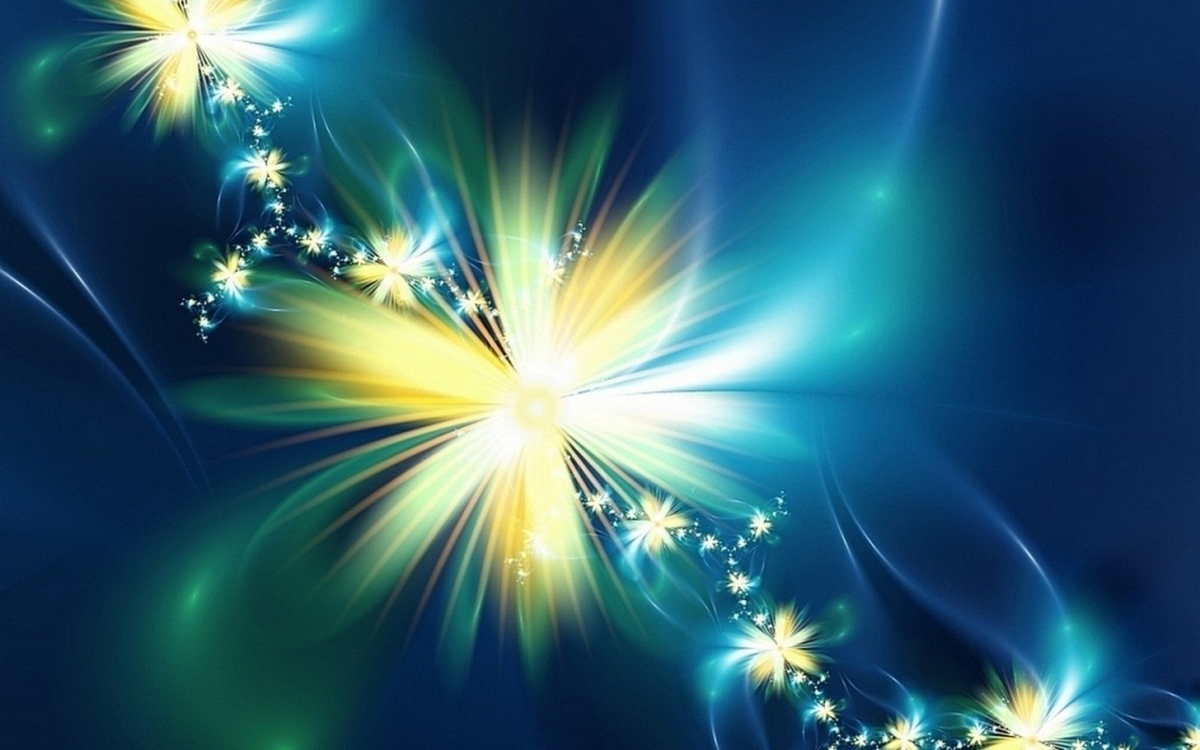 helle blume kleine bänder blauer hintergrund fantasie