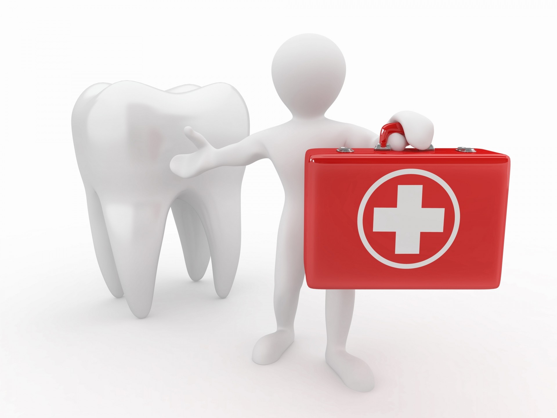 tooth health bag man white background