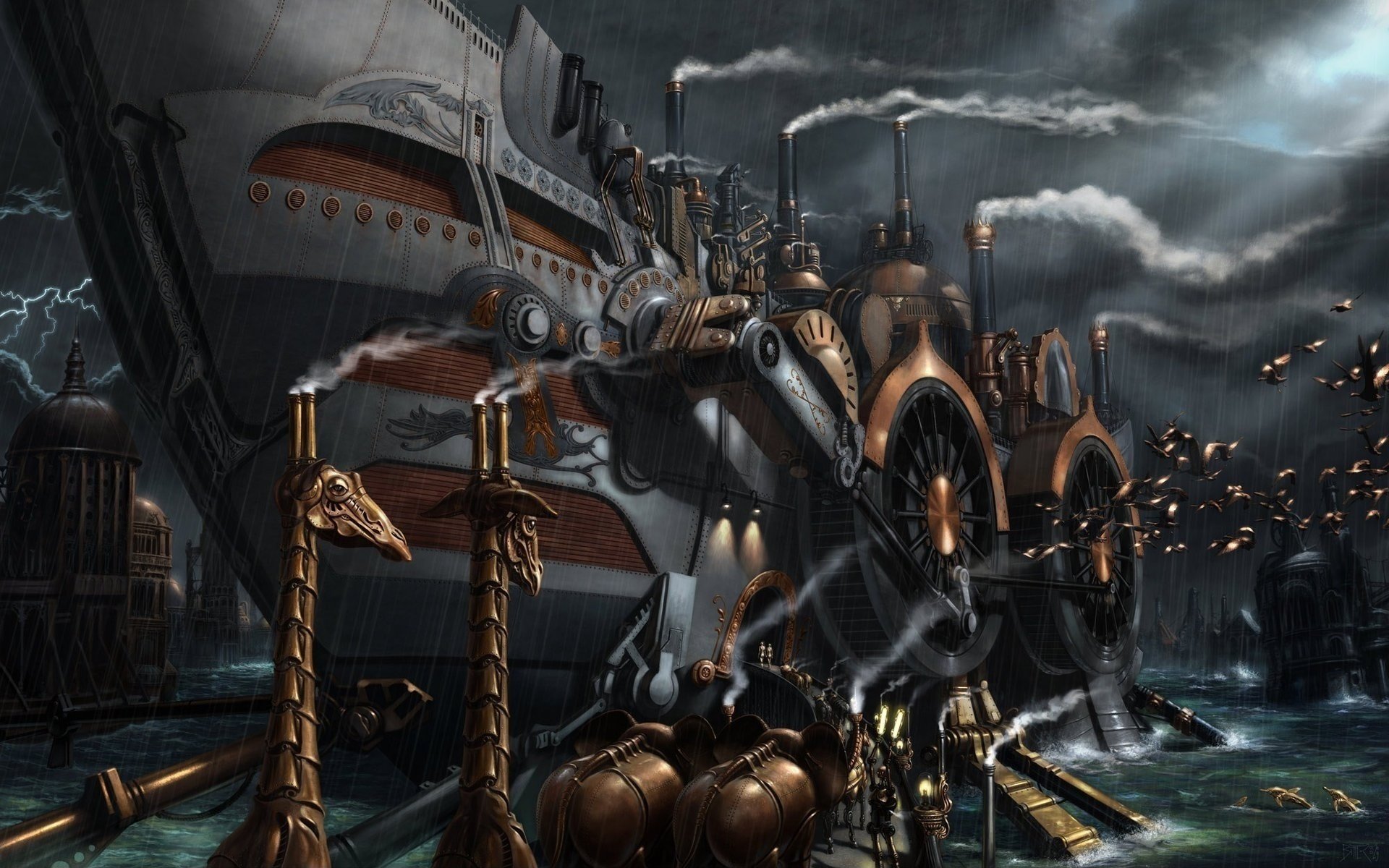 nave fantastica strutture insolite fumo