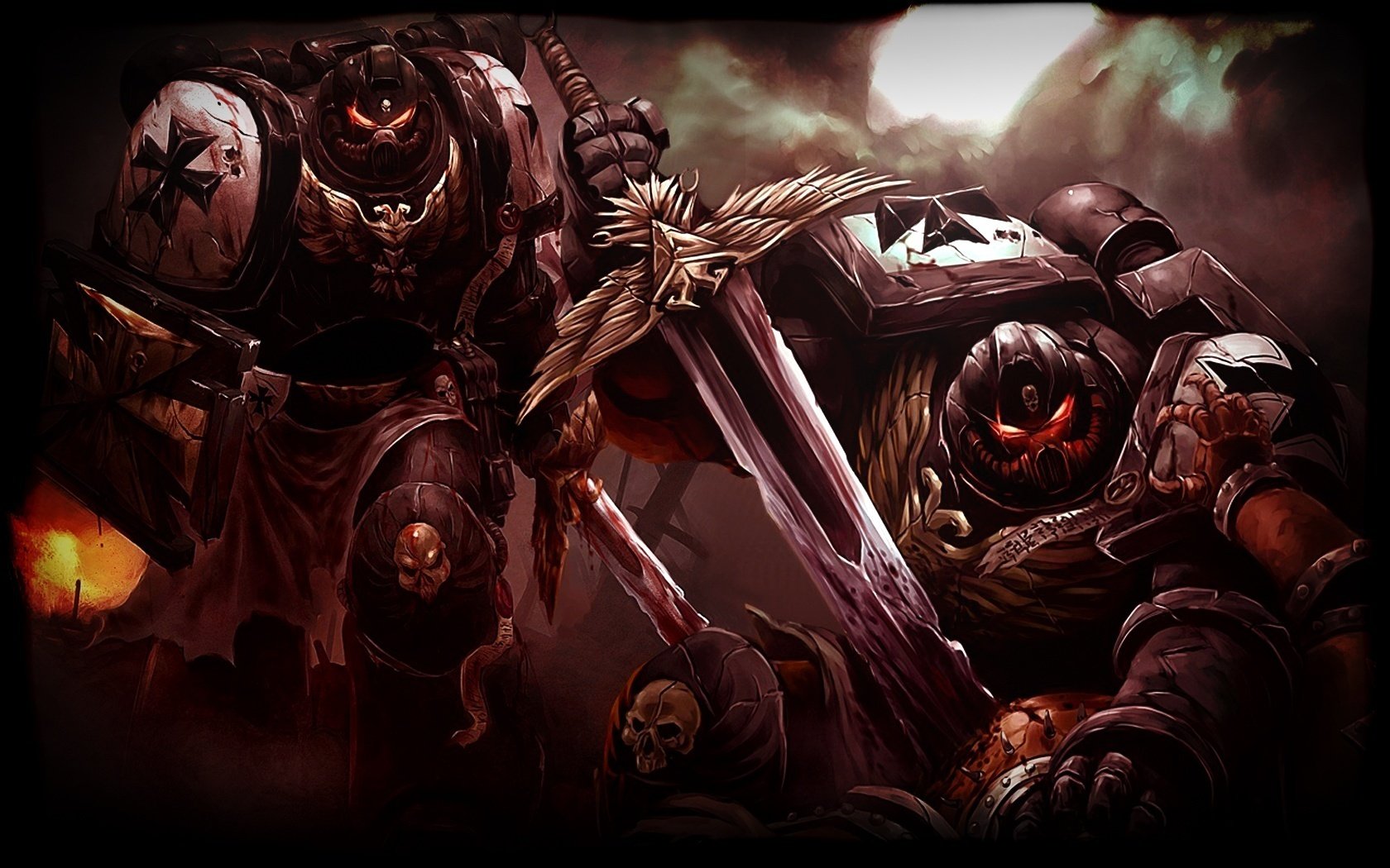 another world warriors red eyes warhammer 40000 black templars war battle