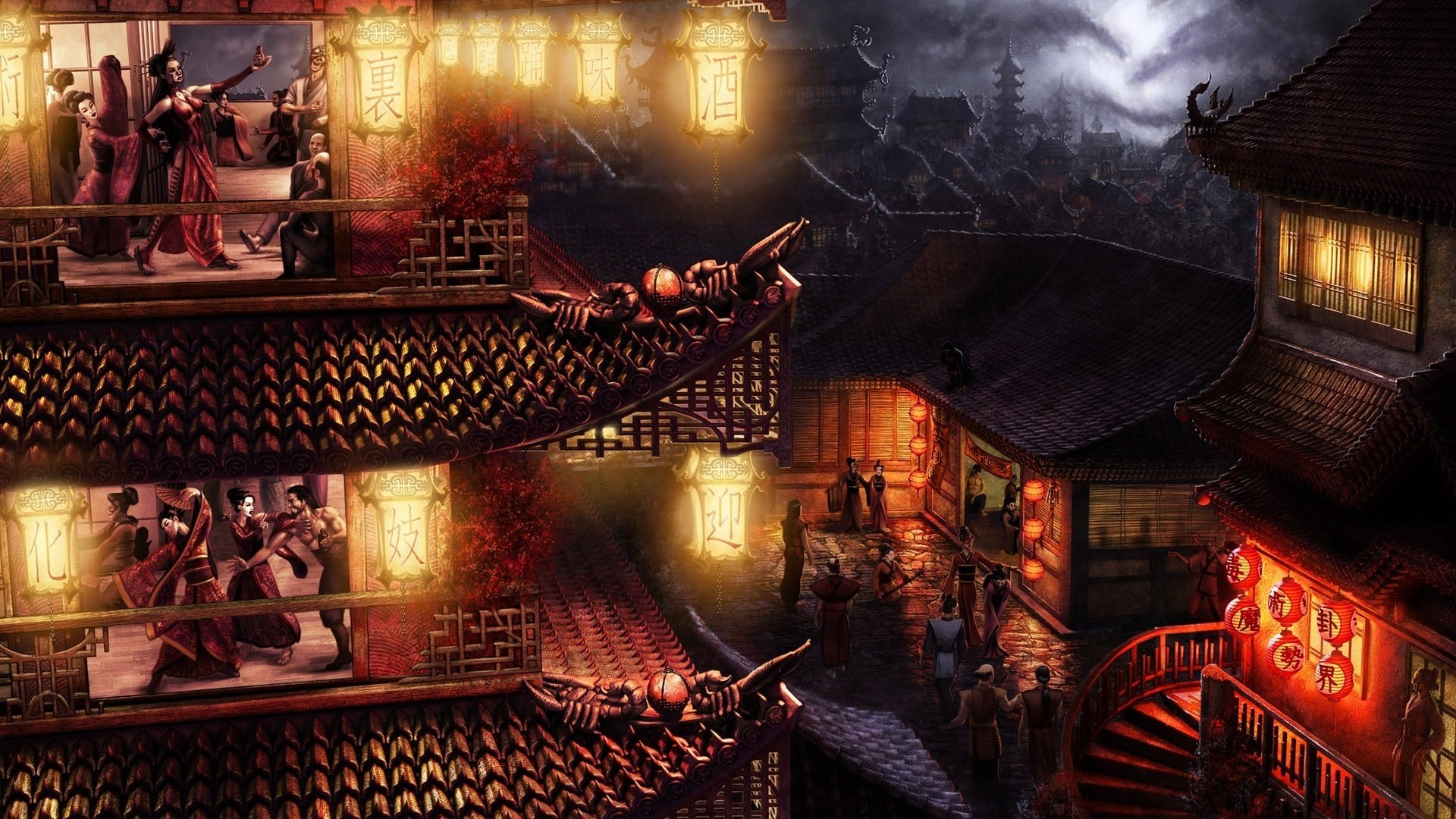paesi orientali persone in kimono luce