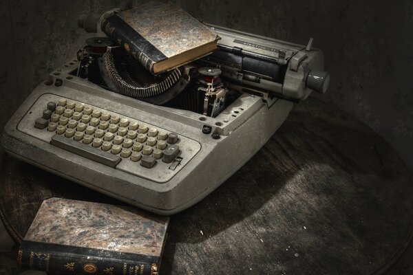 An old typewriter. Retro photos