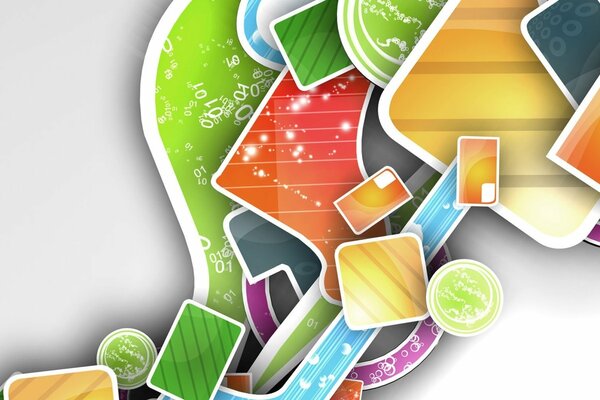 Multicolored abstraction with numbers on a light background