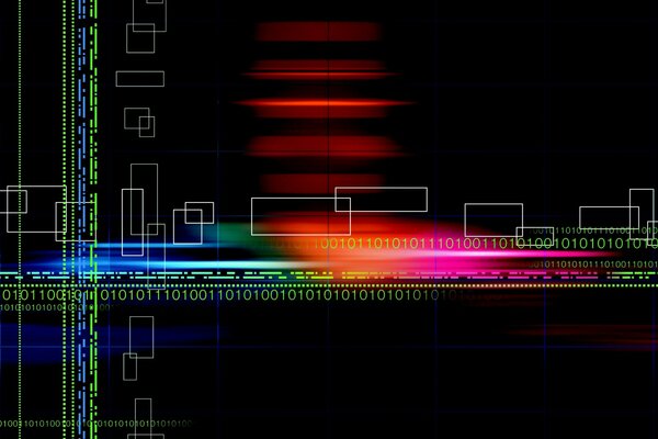 Abstraction. Multicolored highlights on a black background