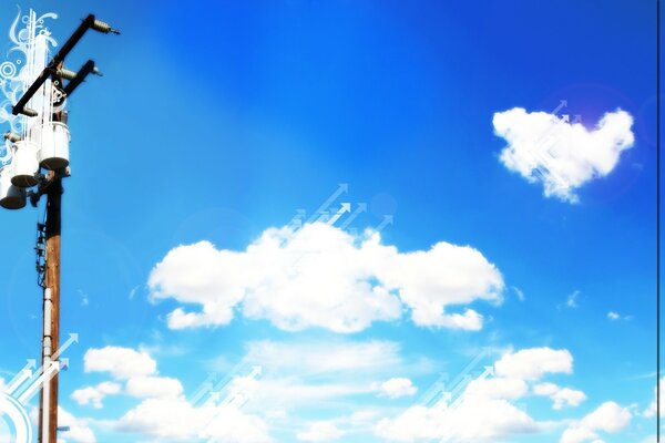 Unglaubliche Wolken mit Bewegungsrichtung am blauen Himmel