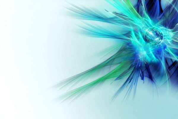 Turquoise blue abstraction on a white background