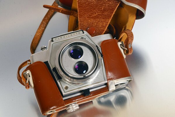 Fotocamera agfa flexilette in custodia in pelle