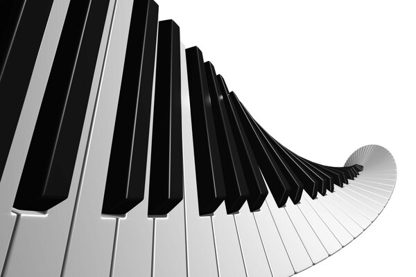 Teclas de piano en blanco y negro. Abstracción