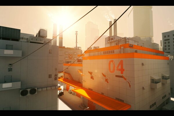 Urban buildings under the sun