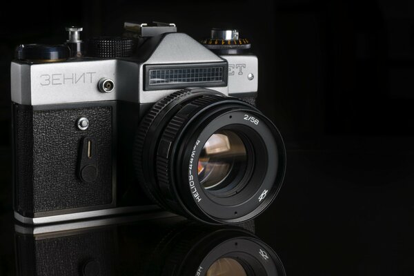 Detailfoto einer alten Zenit-Kamera
