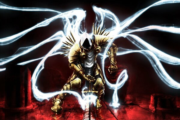 Martial pose, sword magic