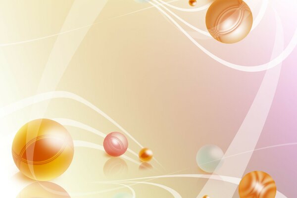 Astrazione con palle e linee bianche