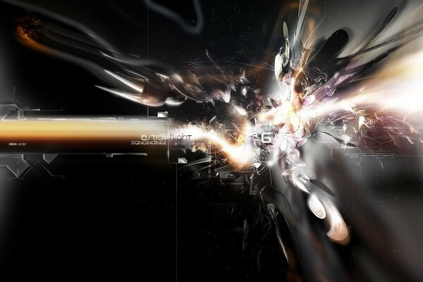 Abstraktion Explosion Platte fliegen Splitter