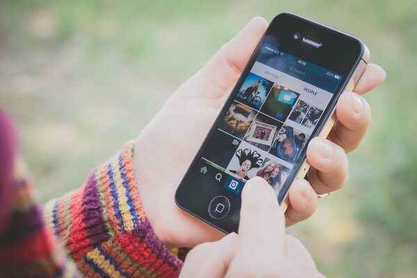 Instagram, iPhone, open application on the screen