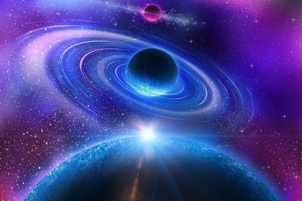 Sternenraum. Planeten und Schiedsrichter