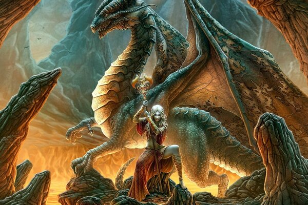 The mythical dragon and his devoted friend