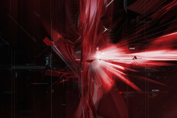 Photo en rouge . Fond sombre