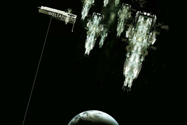 Vaisseaux extraterrestres en orbite autour de la planète