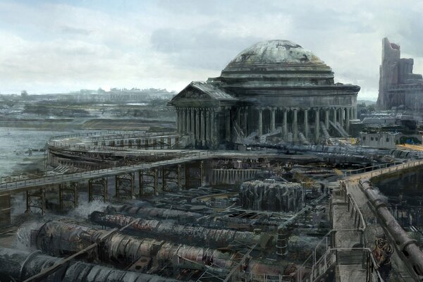 Ein industrielles Amphitheater in städtischen Slums