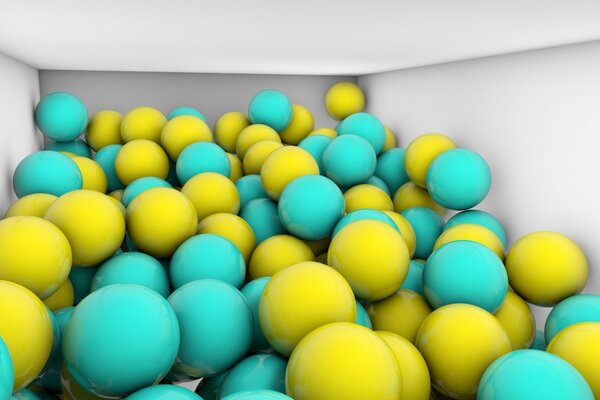 Beaucoup de boules de couleur, couleur vive