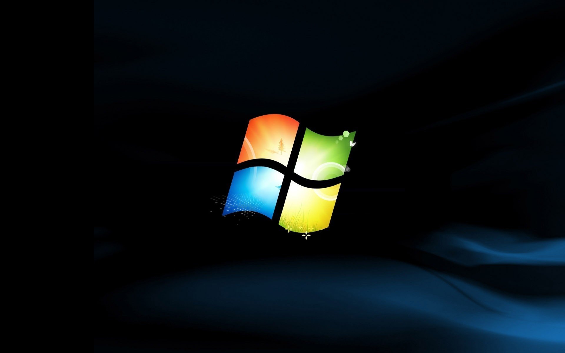 fondo oscuro logotipo microsoft emblemas