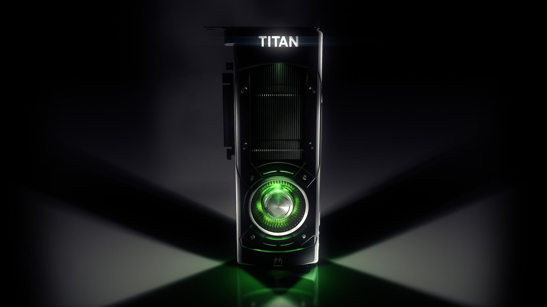 nvidia geforce titan x 12gb pc gaming gpu vga graphics card black green light cooler heat sink