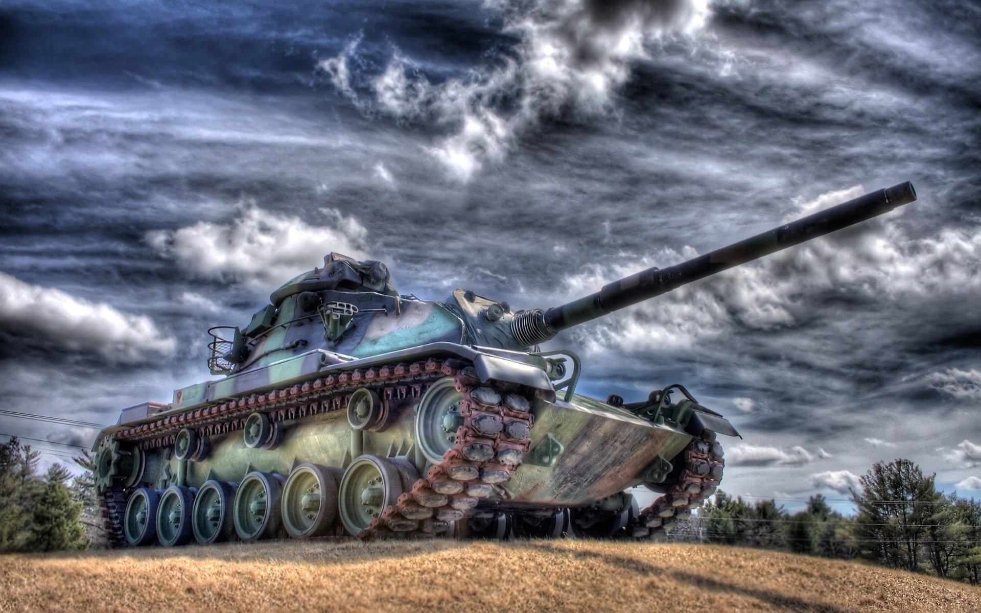 tank caterpillar gray cloud