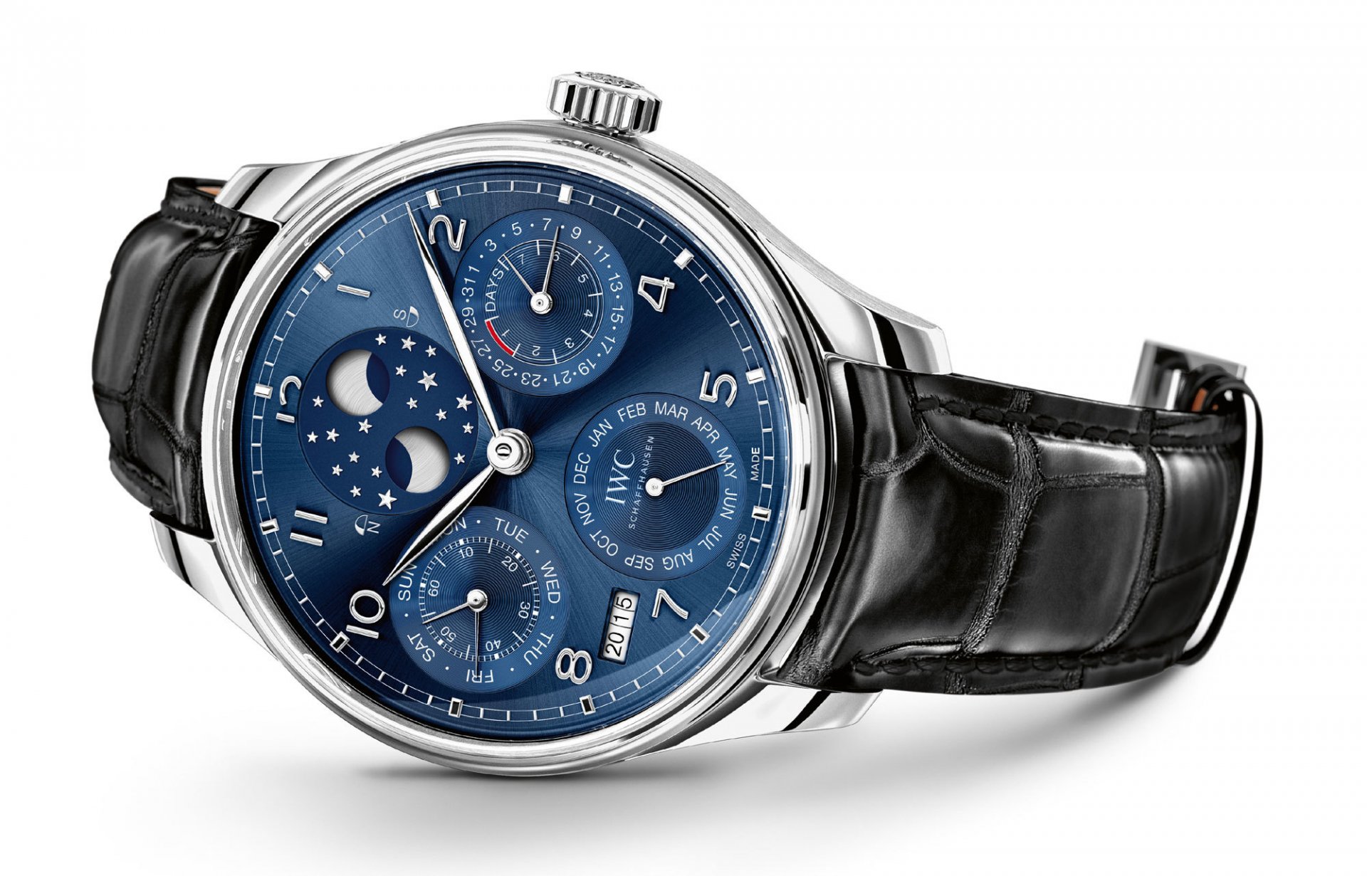 iwc portoghese calendario perpetuo orologio blu