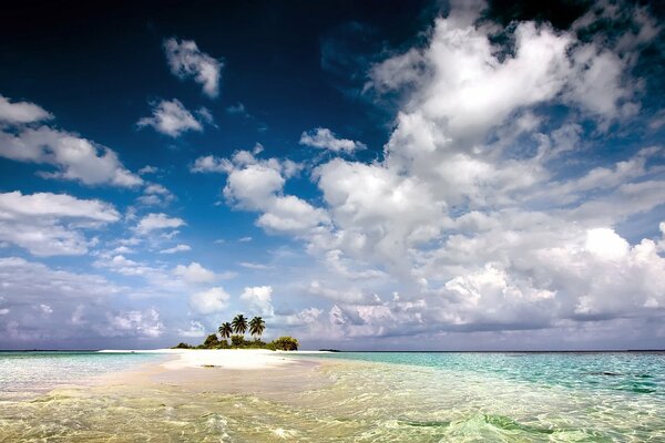 Île déserte au milieu de l océan