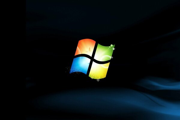 Logo Microsoft sur fond sombre
