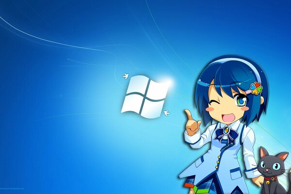 Logo de Windows dans le style d anime