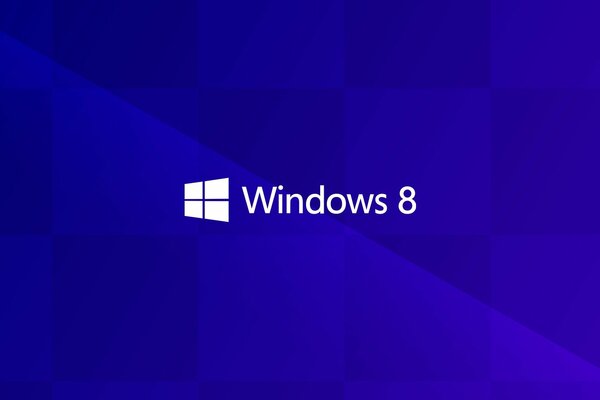 Logo Windows 8 su sfondo blu