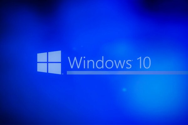 Windows 10 logo lettering on the screen