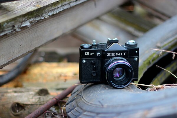 Zenith camera on a rubber tire