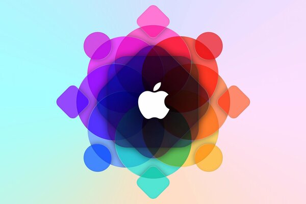 Logo with an apple in colored tones
