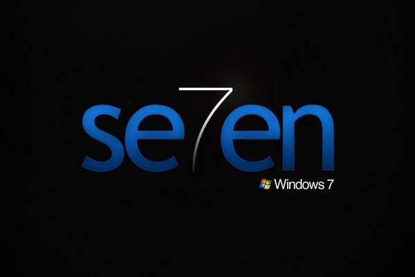 Windows 7-Emblem auf schwarzem Hintergrund