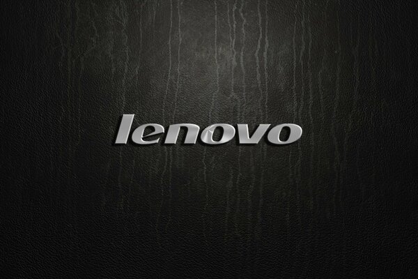 Logo Lenovo argento su sfondo nero