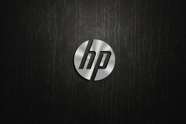 Logotipo de metal plateado hp